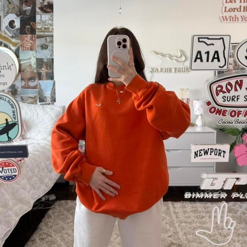 vintage grey tag nike solo swoosh embroidered sweatshirt crewneck